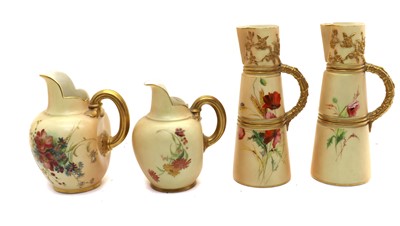 Lot 76 - A Royal Worcester porcelain twin-handled vase