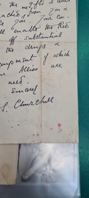 Lot 165 - A signed letter by Clementine Churchill