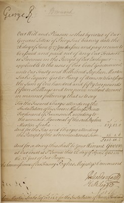 Lot 169 - King George II Signed ORDER OF THE GARTER