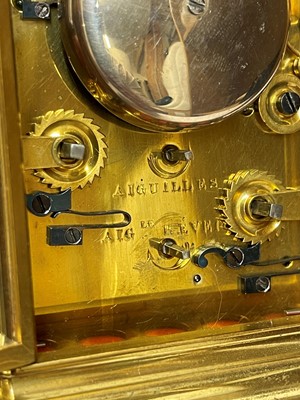 Lot 324 - A gilt-brass gorge-cased petite sonnerie carriage clock