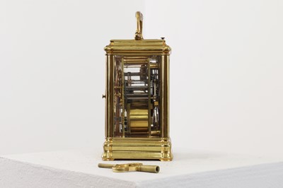 Lot 324 - A gilt-brass gorge-cased petite sonnerie carriage clock
