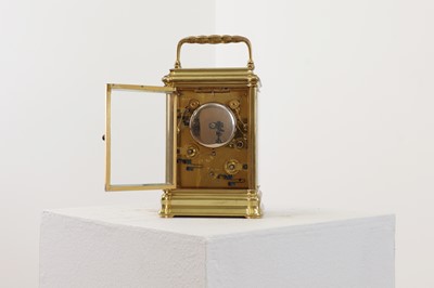 Lot 324 - A gilt-brass gorge-cased petite sonnerie carriage clock