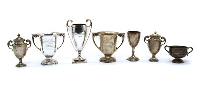 Lot 1 - A collection of silver sporting cups and trophies
