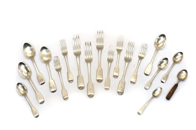 Lot 20 - A collection of George III and later silver flatware