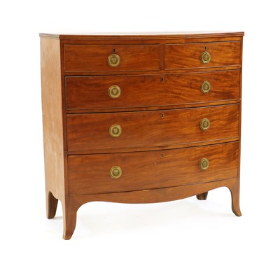 Lot 498 - A Victorian mahogany bow front chest of drawers