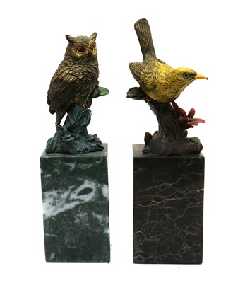 Lot 136 - A pair of cold painted bronze figures