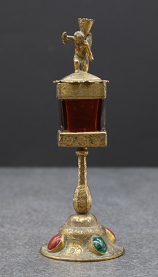 Lot 2 - A brass monstrance reliquary