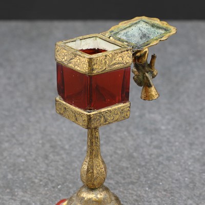 Lot 2 - A brass monstrance reliquary