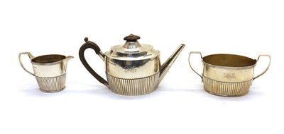 Lot 15 - A Victorian silver three piece tea service