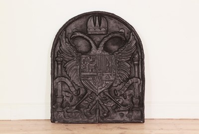 Lot 75 - A cast iron fireback in the 17th century style