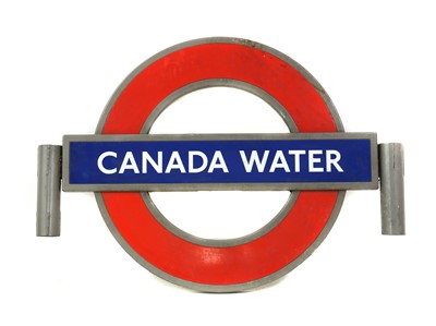 Lot 301 - A London Underground enamel and cast sign 'Canada Water'