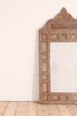 Lot 61 - A mother-of-pearl inlaid mirror in the Damascus style