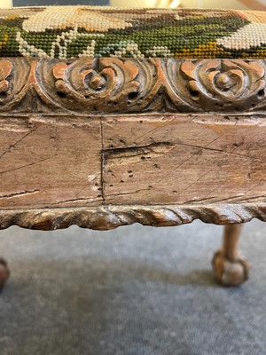 Lot 209 - A George II-style carved walnut stool