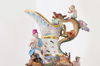 Lot 321 - A Meissen porcelain ewer, emblematic of fire