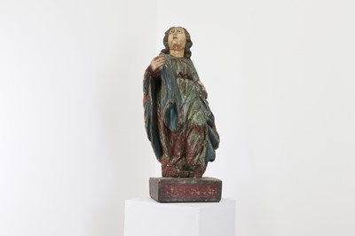 Lot 249 - A carved and painted wooden figure of the Madonna