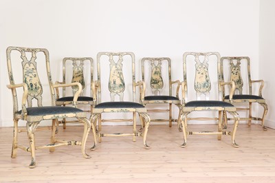 Lot 130 - A set of six George II-style open armchairs