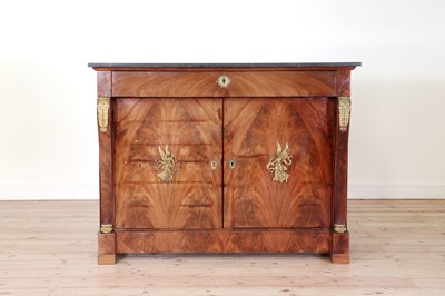 Lot 601 - An Empire mahogany and gilt-metal cabinet