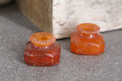 Lot 43 - Two Prussian amber scent bottles