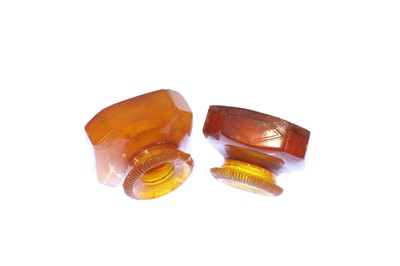 Lot 43 - Two Prussian amber scent bottles