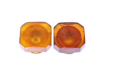 Lot 43 - Two Prussian amber scent bottles