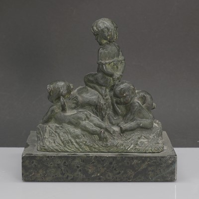 Lot 58 - A figural bronze group