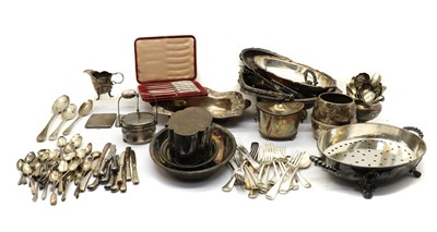 Lot 55 - A quantity of silver and silver plated items