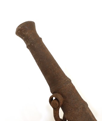 Lot 26 - A cast iron British naval swivel gun