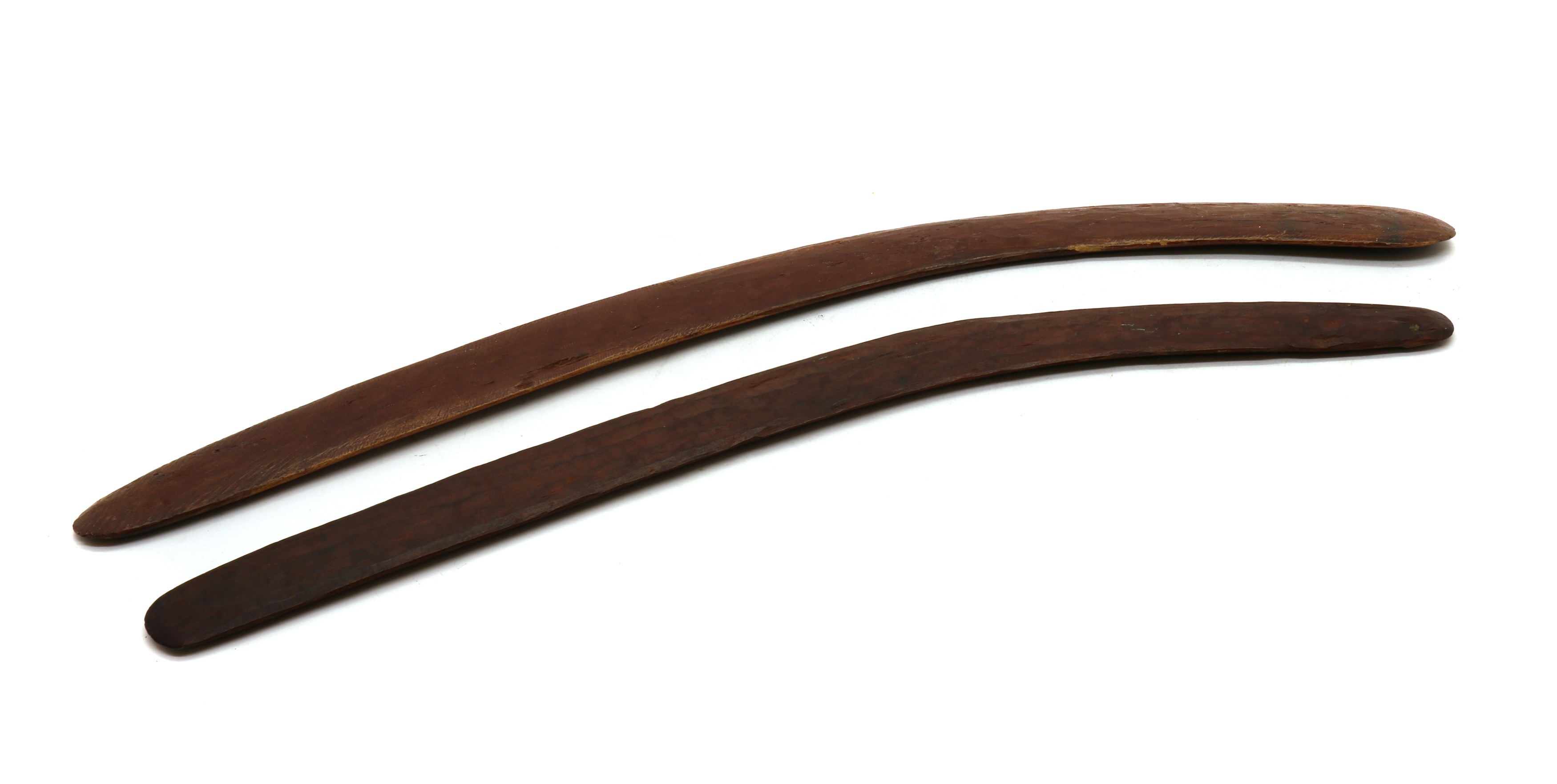 Lot 237 Two Australian aboriginal hunting boomerangs,