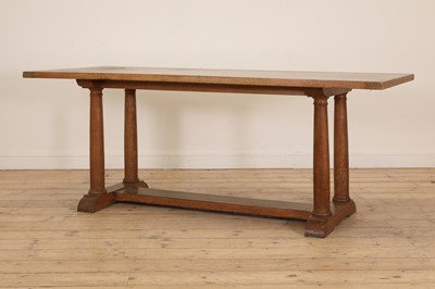 Lot 155 - A Letchworth-style oak dining table
