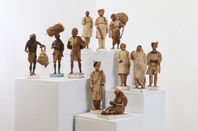 Lot 192 - A group of Company School terracotta figures