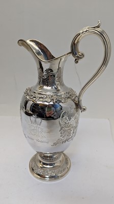 Lot 50 - A commemorative silver claret jug
