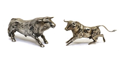 Lot 59 - A Spanish silver model of a bull