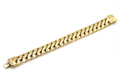 Lot 157 - An 18ct gold hollow double curb link bracelet, retailed by Garrard & Co.