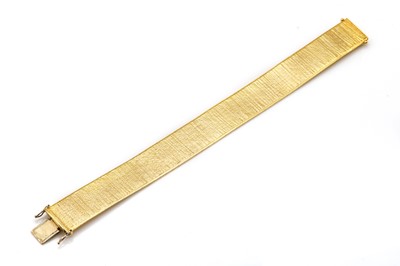 Lot 155 - An 18ct gold brick link bracelet, c.1970