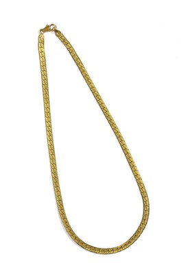 Lot 346 - A gold herringbone link chain