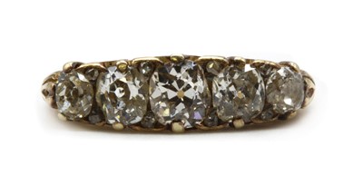 Lot 7 - A Victorian gold five stone diamond ring