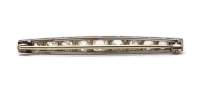 Lot 8 - An old cut diamond bar brooch