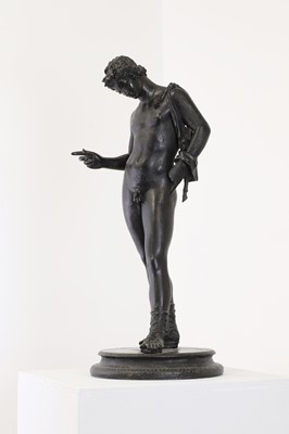 Lot 114 - A grand tour patinated bronze figure after Praxiteles