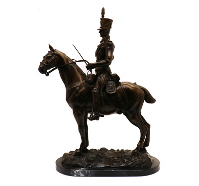 Lot 148 - A bronze figure of a French Cavalry Hussar