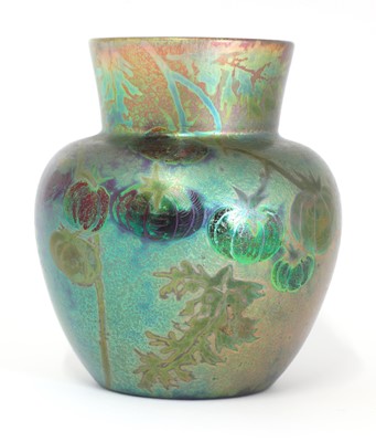 Lot 19 - A Clément Massier 'Golfe Juan' iridescent lustre vase