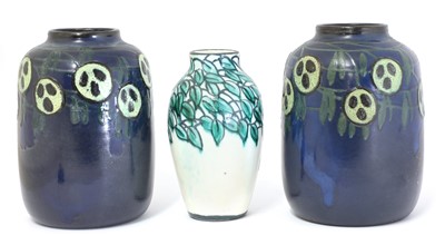 Lot 23 - A pair of German Art Nouveau pottery vases