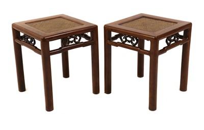 Lot 232 - A pair of Chinese hardwood occasional tables