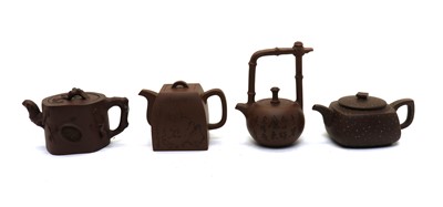 Lot 126 - A collection of four Chinese Yixing zisha teapots