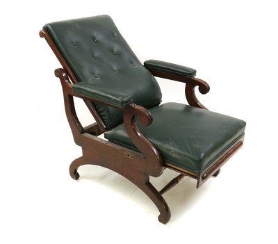 Lot 240 - A Victorian mahogany reclining armchair