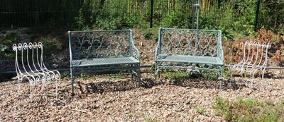 Lot 278 - A pair of cast iron garden seats attributed to Val d'Osne