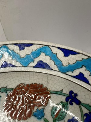 Lot 49 - An Iznik-style pottery charger by Théodore Deck