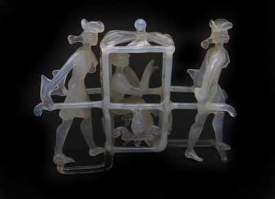 Lot 87 - A lampwork glass figural group