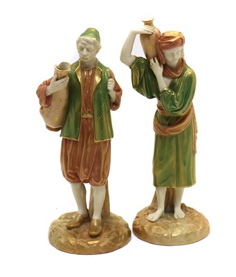 Lot 53 - Two Royal Worcester orientalist porcelain figures