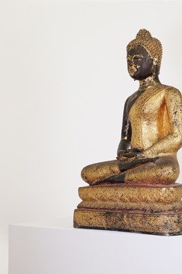 Lot A gilt and lacquered bronze Rattanakosin Buddha