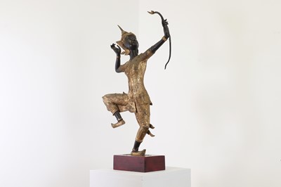 Lot 158 - A patinated and gilt-bronze figure of Rama